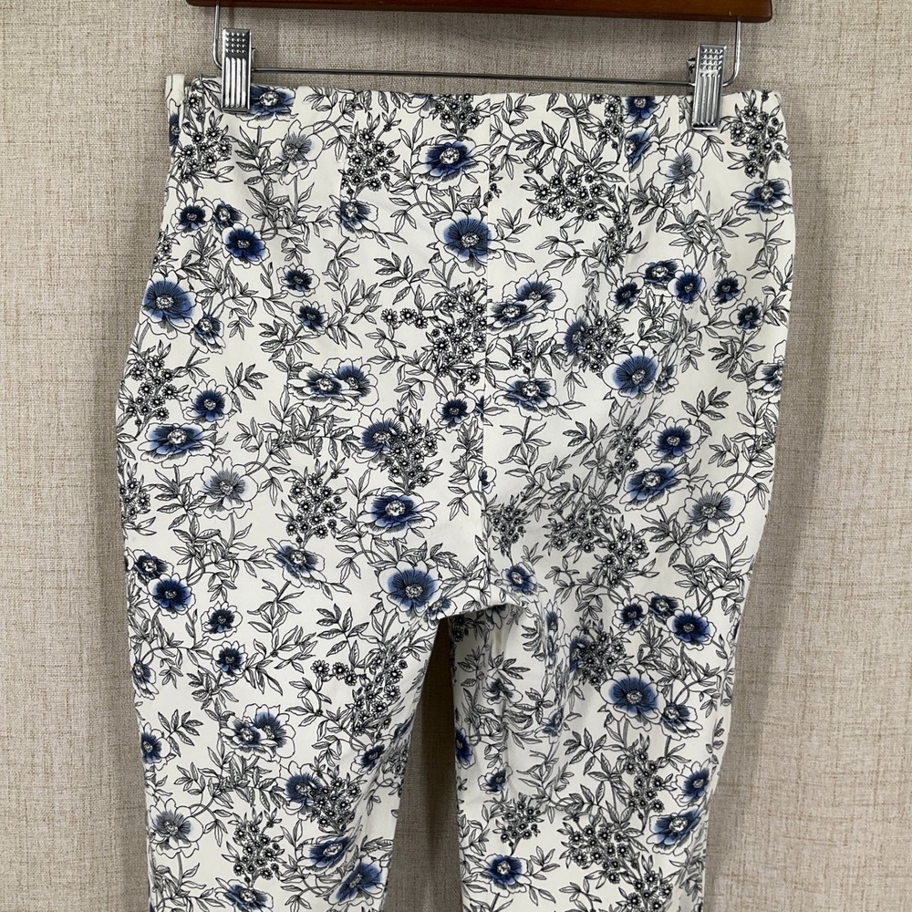 Talbots Chatham Ankle Pant‎ Women 8P Blue Botanical Preppy Coastal Travel Resort - Picture 7 of 14